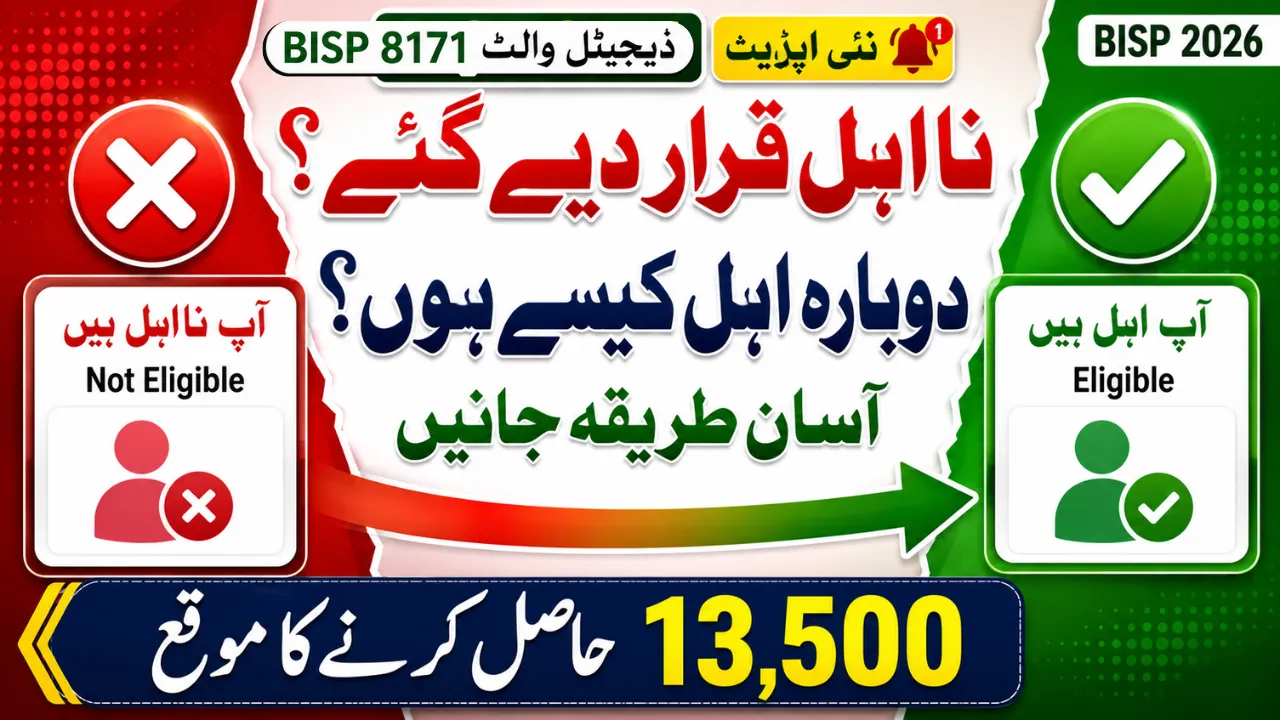 BISP 8171 Ineligible Status – Steps to Qualify for Rs 13,500 Assistance